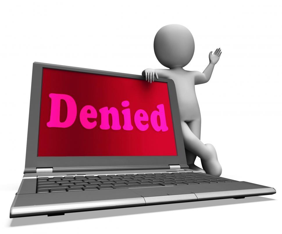Free Image of Denied Laptop Showing Rejection Deny Decline Or Refusals 