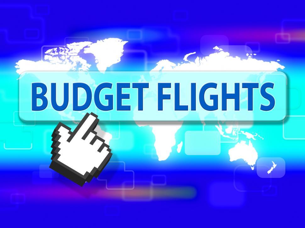 Free Image of Budget Flights Shows Special Offer And Airplane 