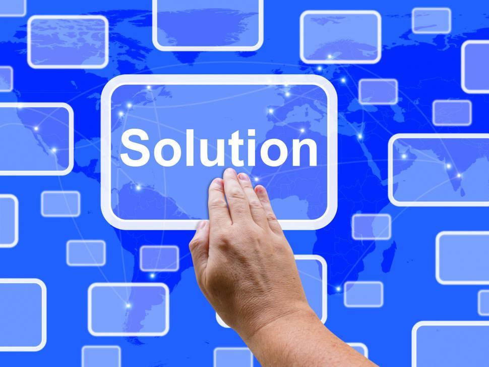 Free Image of Solution Touch Screen Shows Achievement Resolution Solving And S 