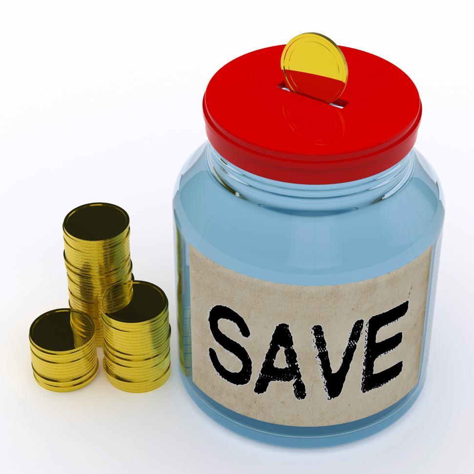 Free Image of Save Jar Means Saving And Reserving Money 