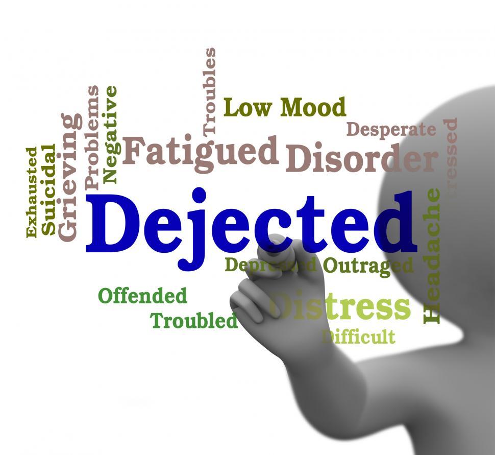 Free Image of Dejected Word Represents Desolate Downhearted 3d Rendering 