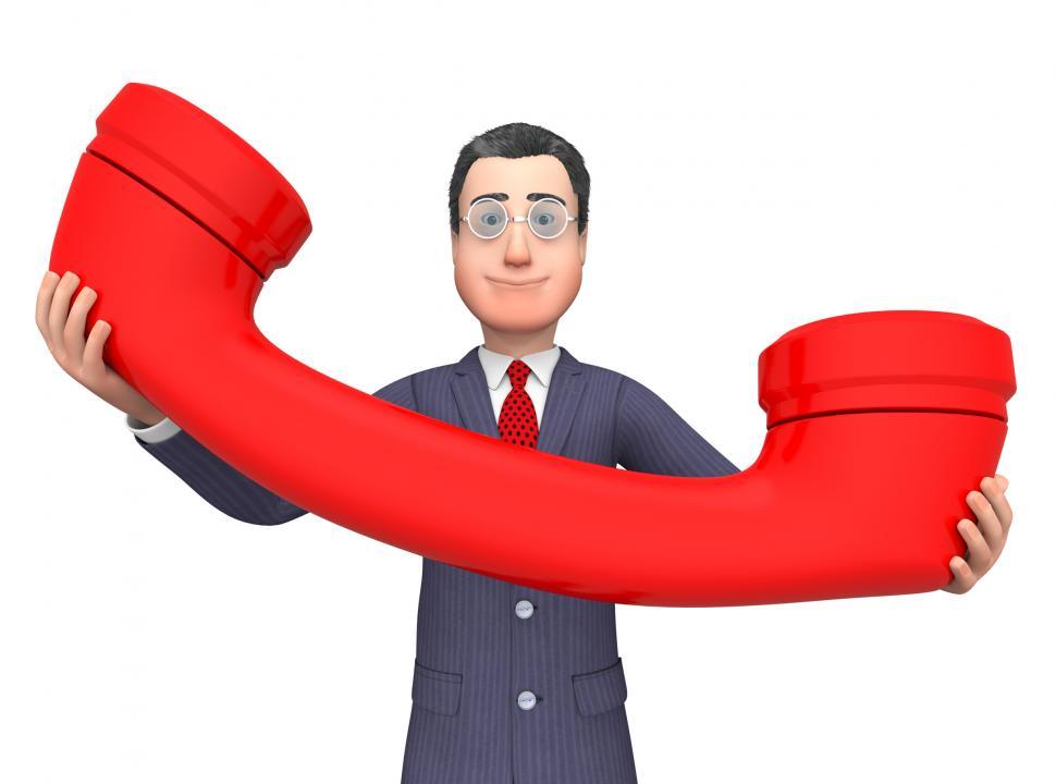 Free Image of Businessman Phone Shows Call Now And Calls 3d Rendering 