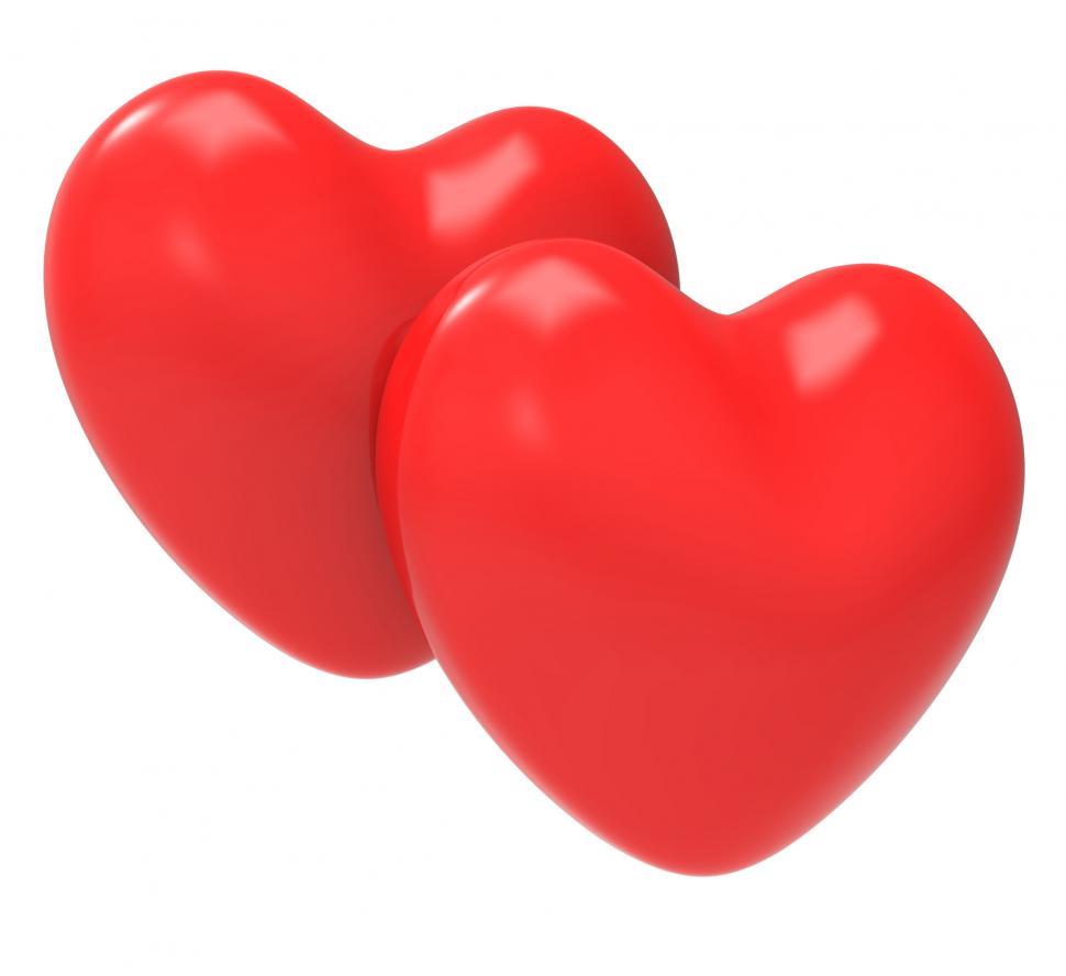 Free Image of Three Dimensional Hearts Shows Dating Lovers And Marriage 