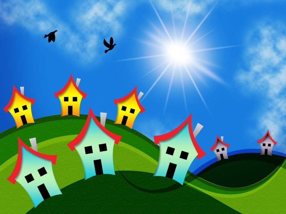 Free Image of Countryside Houses Means Housing Environment And Meadow 