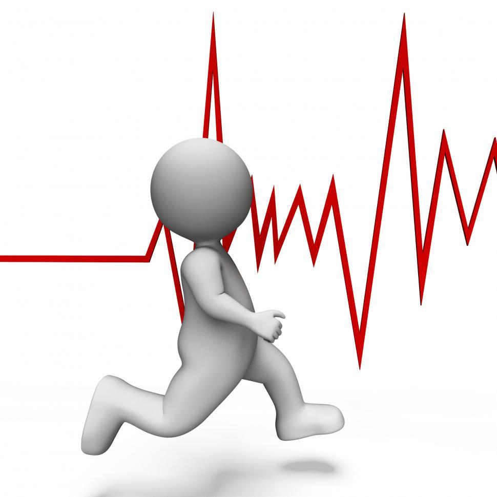 Download Free Stock Photo of Health Heartbeat Shows Beating Well And Jog 3d Rendering 