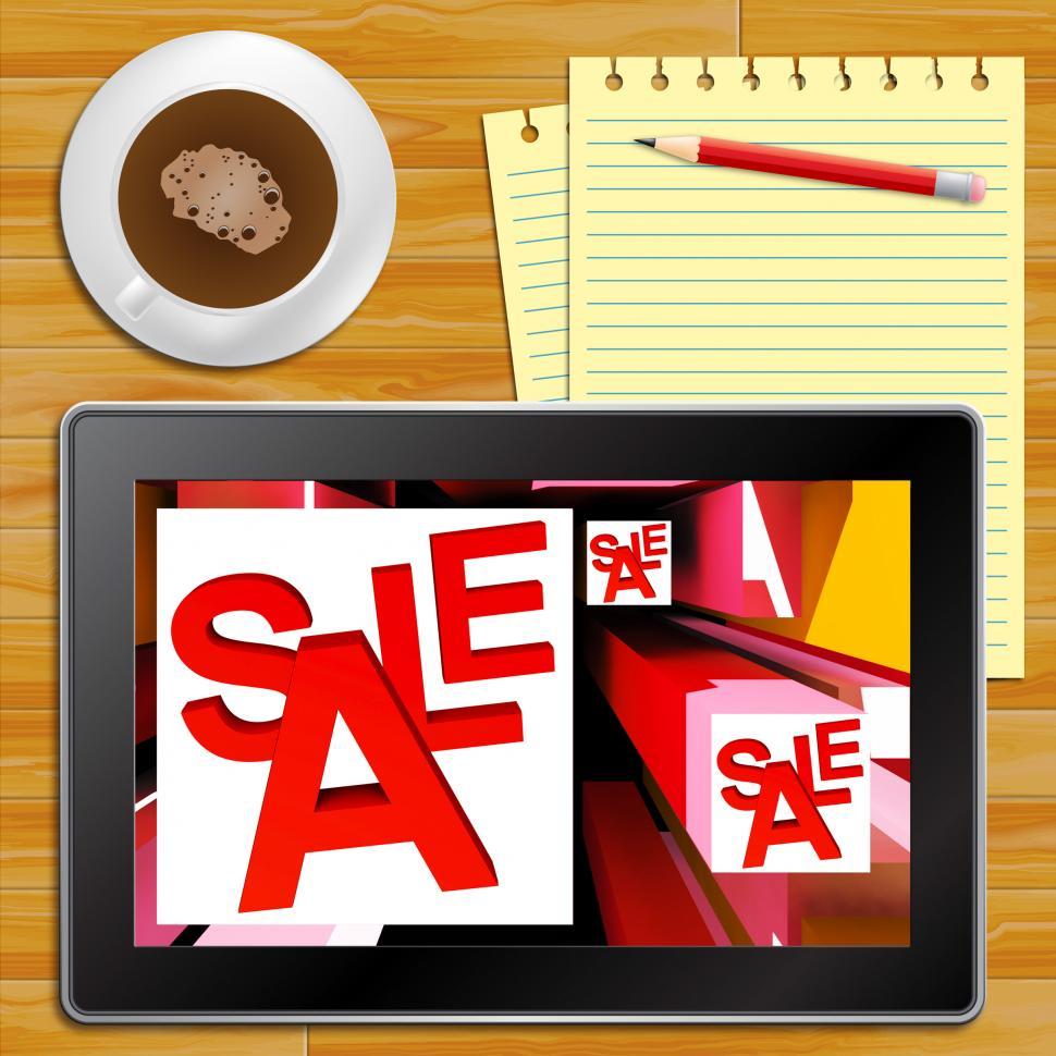 Free Image of Sale On Cubes Showing Special Discounts Tablet 