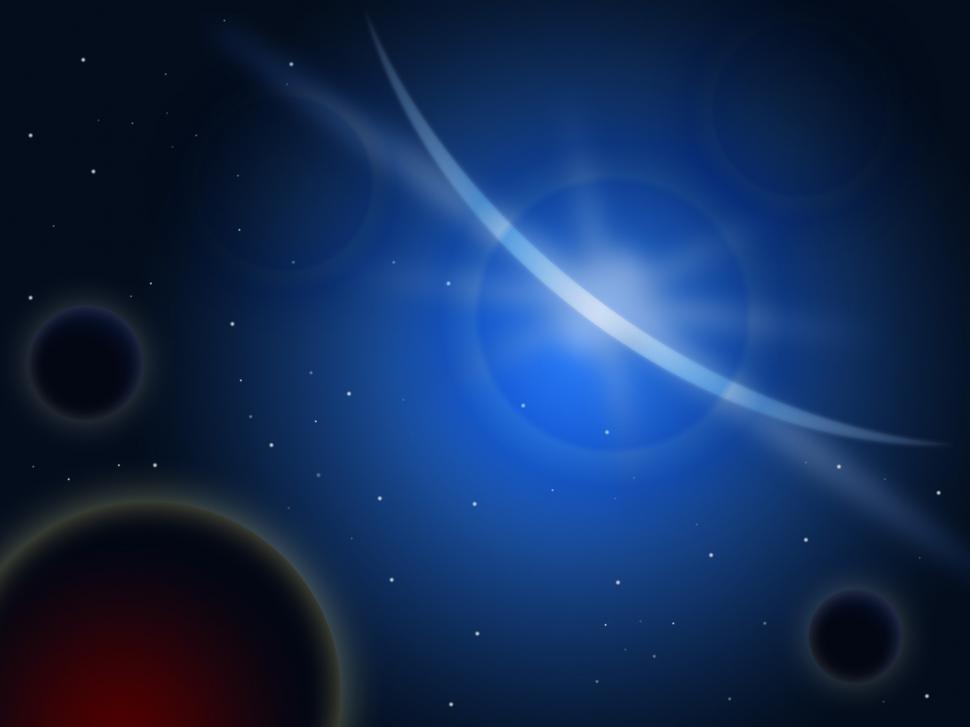 Free Image of Blue Star Behind Planet Means Bright Sphere Or Stratosphere 