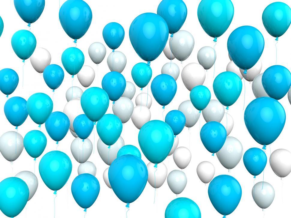Free Image of Floating Light Blue And White Balloons Show Argentinean Celebrat 