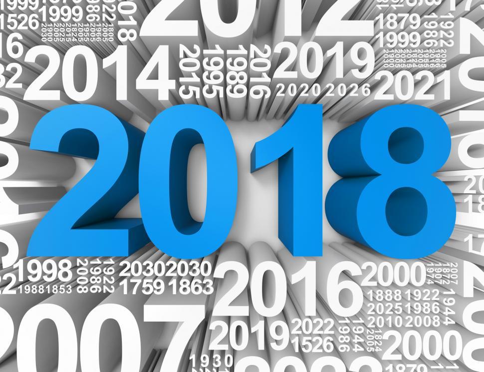 Free Image of Twenty Eighteen Means New Year 2018 3d Rendering 