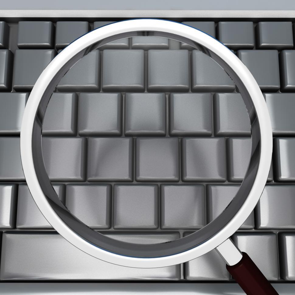 Free Image of Magnifying Glass And Keyboard Shows Blank Copyspace Searching 