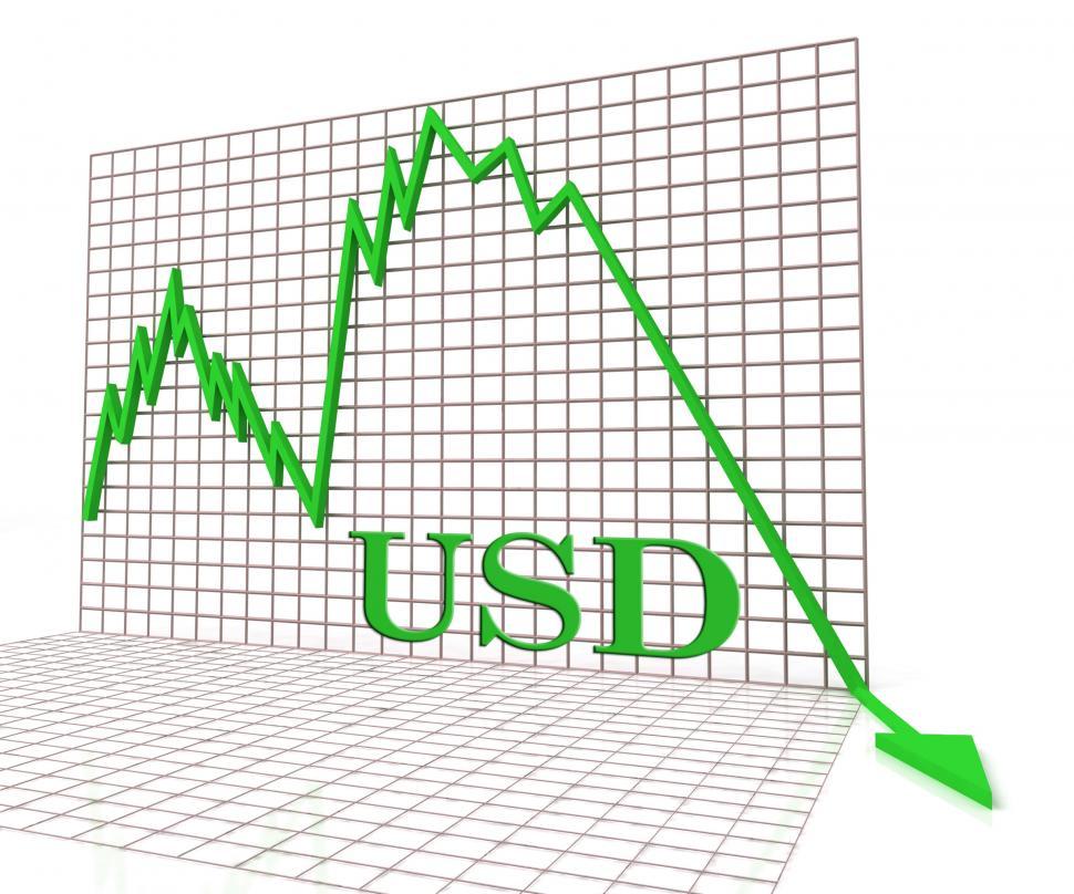 Free Image of Usd Graph Negative Indicates Foreign Currency And Charts 3d Rend 
