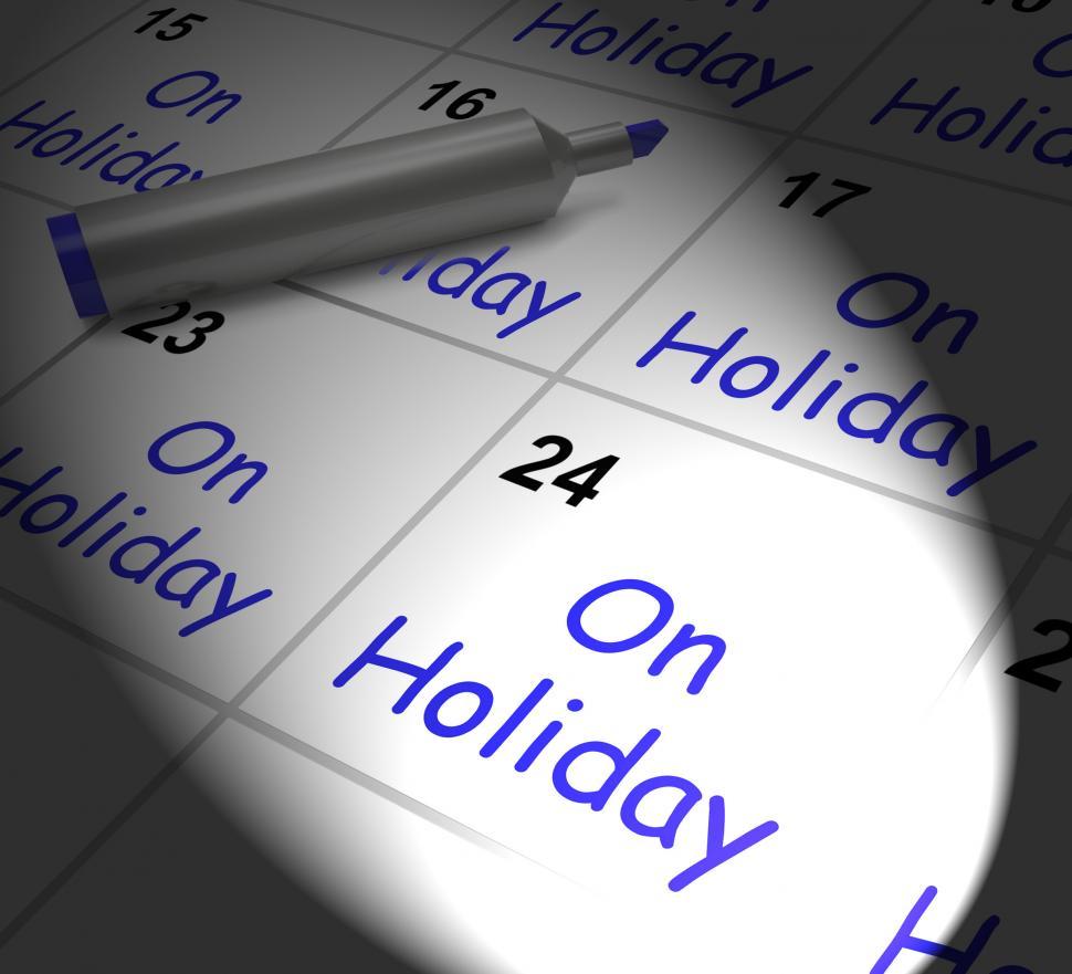 Free Image of On Holiday Calendar Displays Annual Leave Or Time Off 
