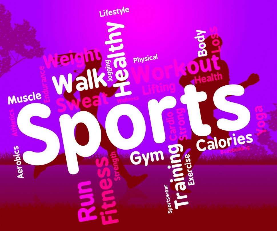 Free Image of Sports Word Shows Getting Fit And Exercising 