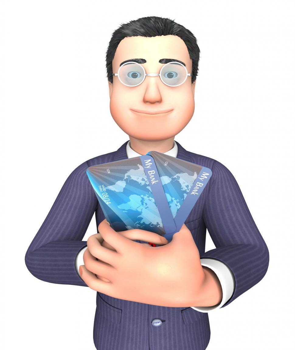 Free Image of Credit Card Represents Business Person And Bought 3d Rendering 