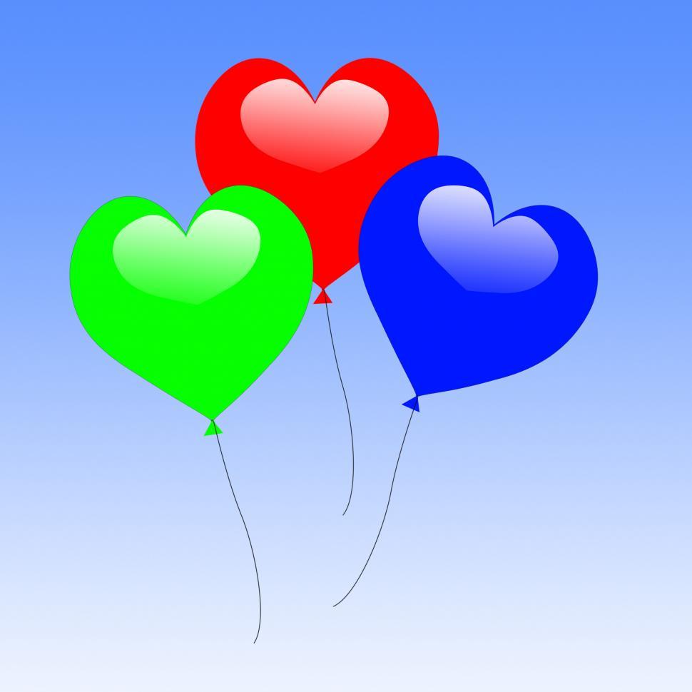 Free Image of Colourful Heart Balloons Show Wedding Feast Or Engagement Party 