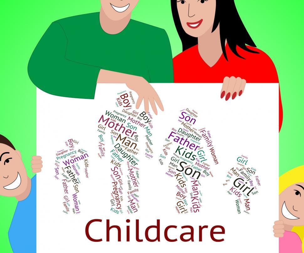 Free Image of Childcare Word Represents Looking After And Babysitting 