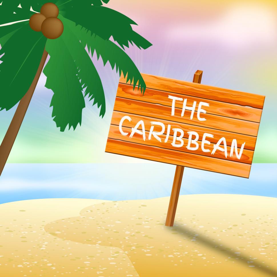 Free Image of Caribbean Holiday Shows Tropical Holiday 3d Illustration 
