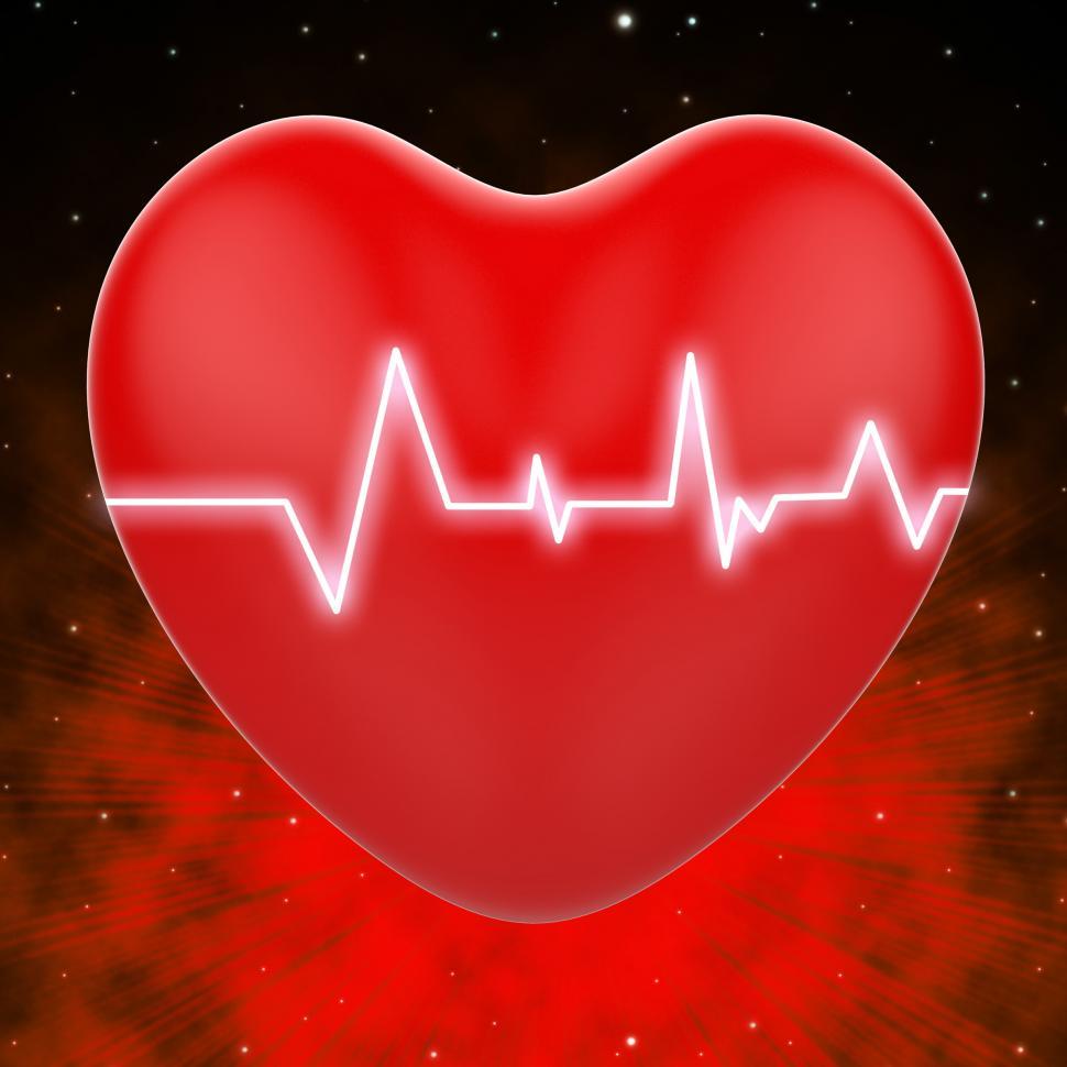 Free Image of Electro On Heart Shows Heart Pressure Or Extreme Passion 