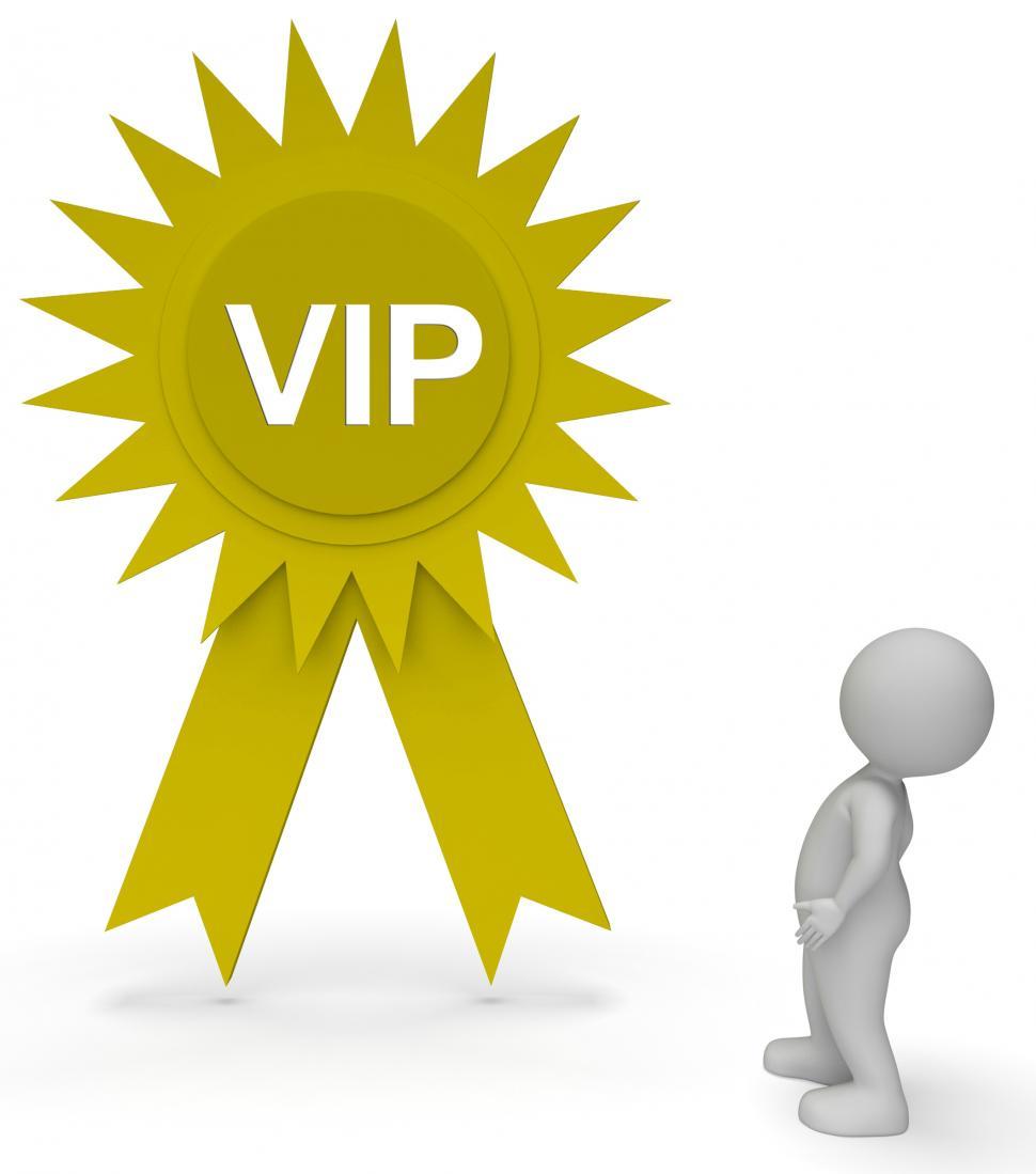 Free Image of Vip Rosette Represents Very Important Person 3d Rendering 