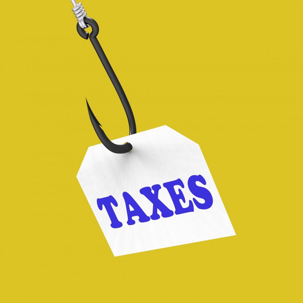 Free Image of Taxes On Hook Means Taxation Or Legal Fees 