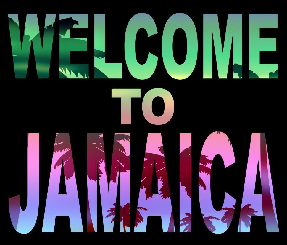 Free Image of Welcome To Jamaica Shows Caribean Greeting And Vacation 