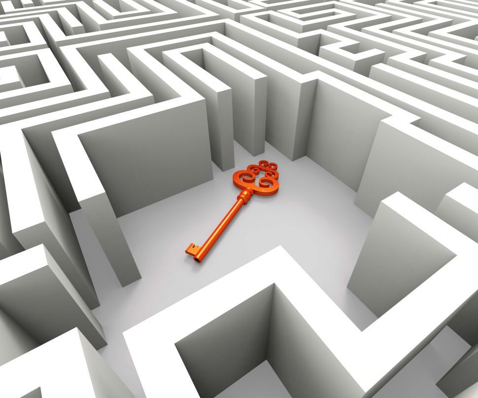 Free Image of Lost Key In Maze Shows Security Solution 