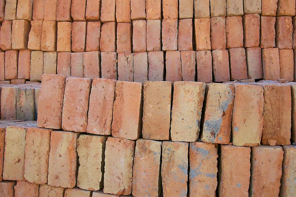 Free Image of Bricks in a Stack 