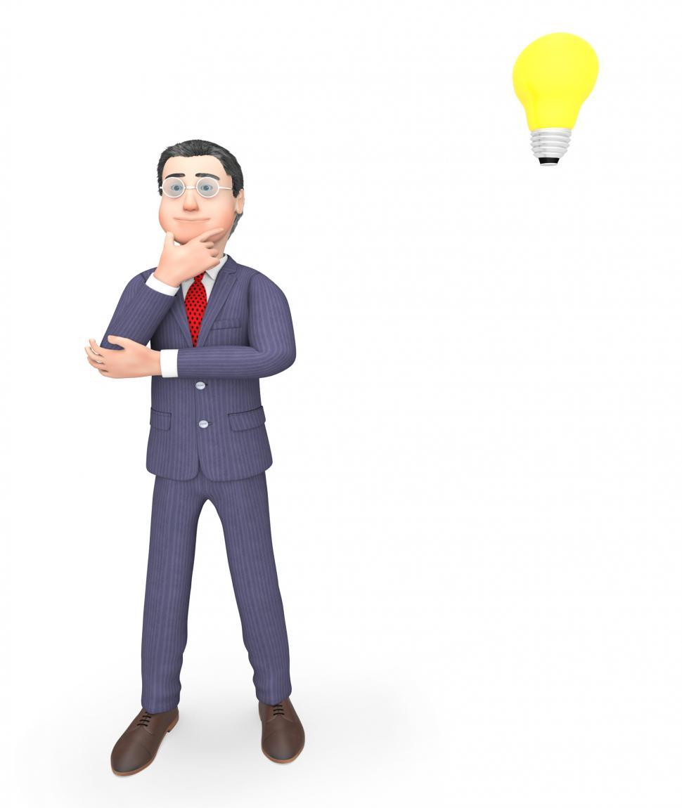 Free Image of Character Thinking Indicates Power Source And Business 3d Render 