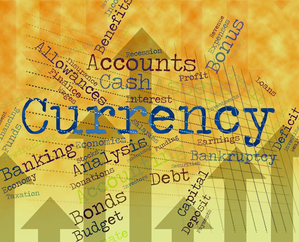 Free Image of Currency Word Shows Exchange Rate And Coinage 