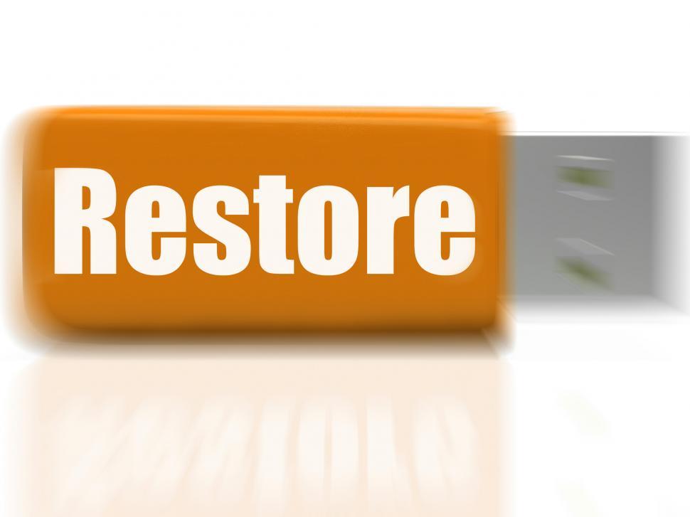 Free Image of Restore USB drive Shows Data Security And Restoration 