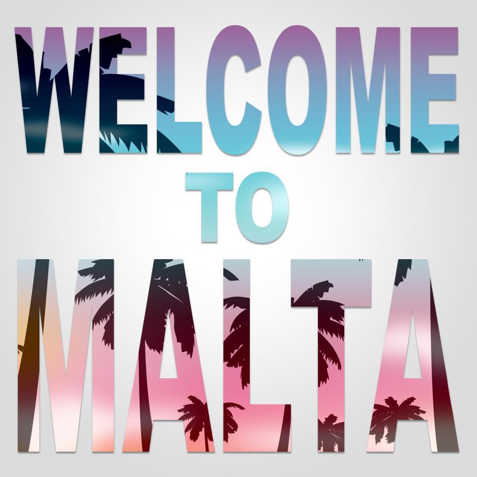 Free Image of Welcome To Malta Indicates Arrival Greeting And Holiday 