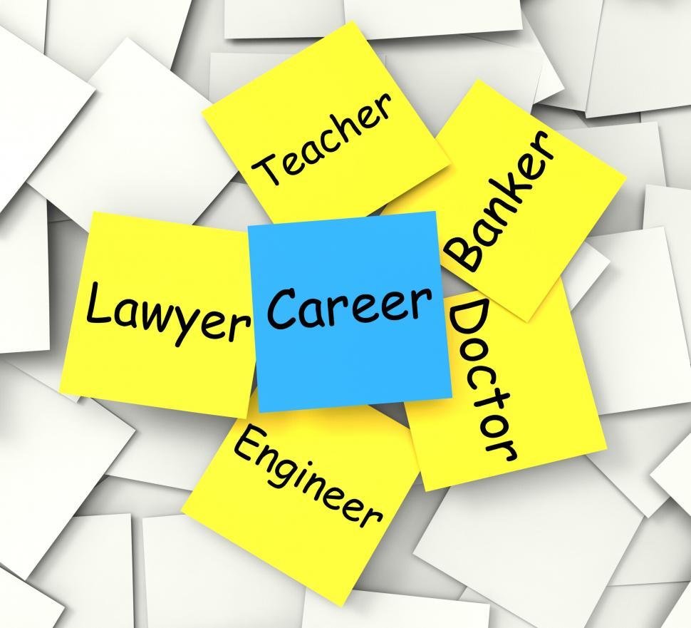 Free Image of Career Post-It Note Means Profession Or Line Of Work 
