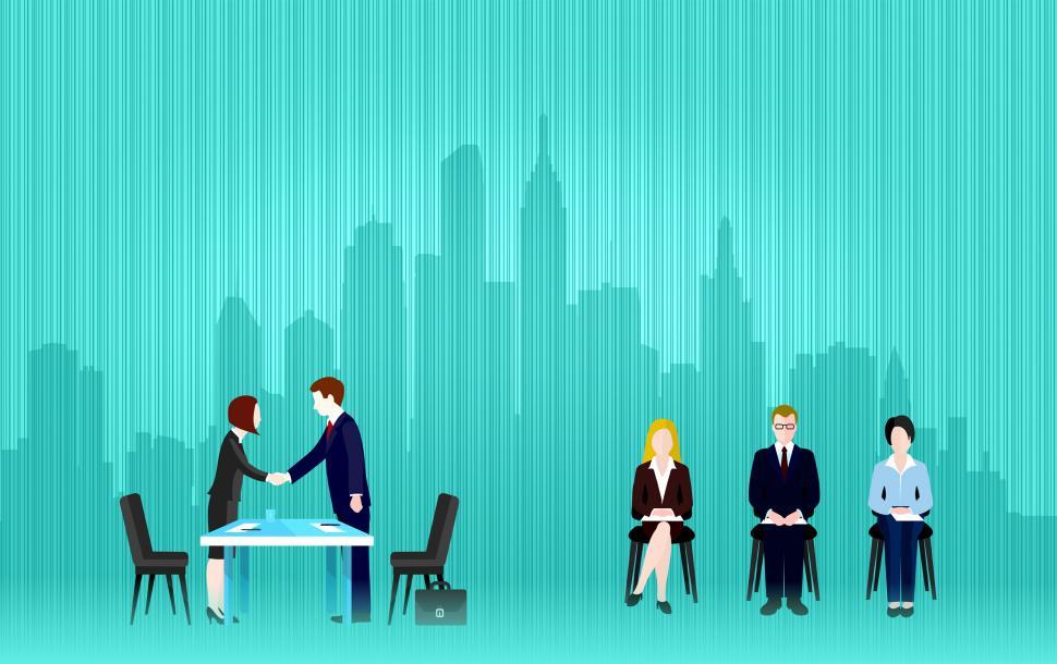 Download Free Stock Photo of Job Interview - Multiple Applicants with Copyspace 
