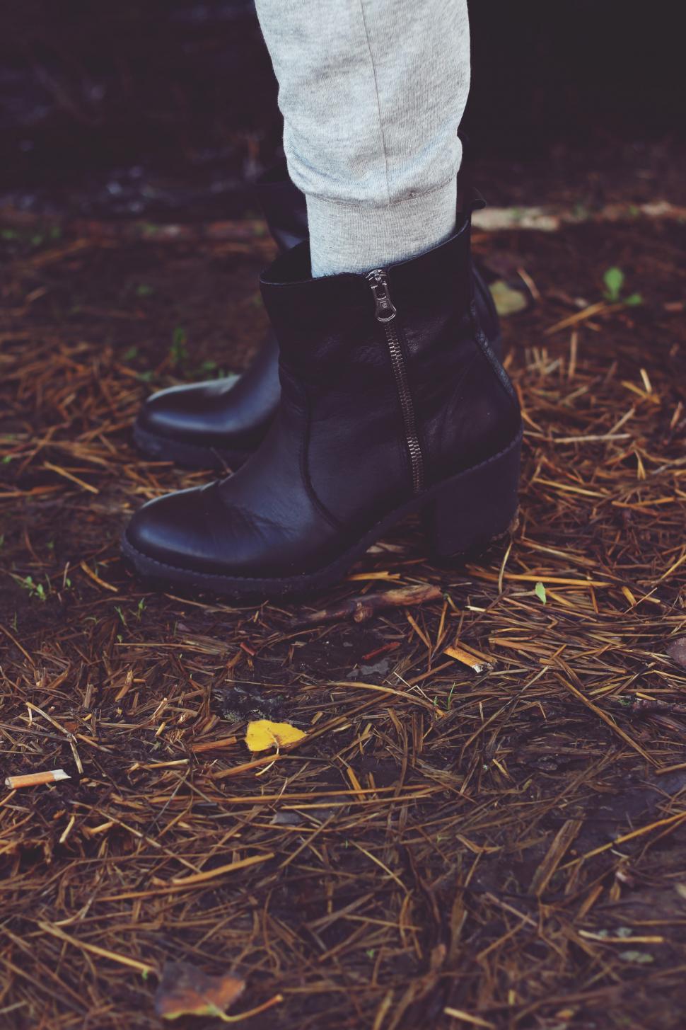 Free Image of Close Up of Person Wearing Black Boots 