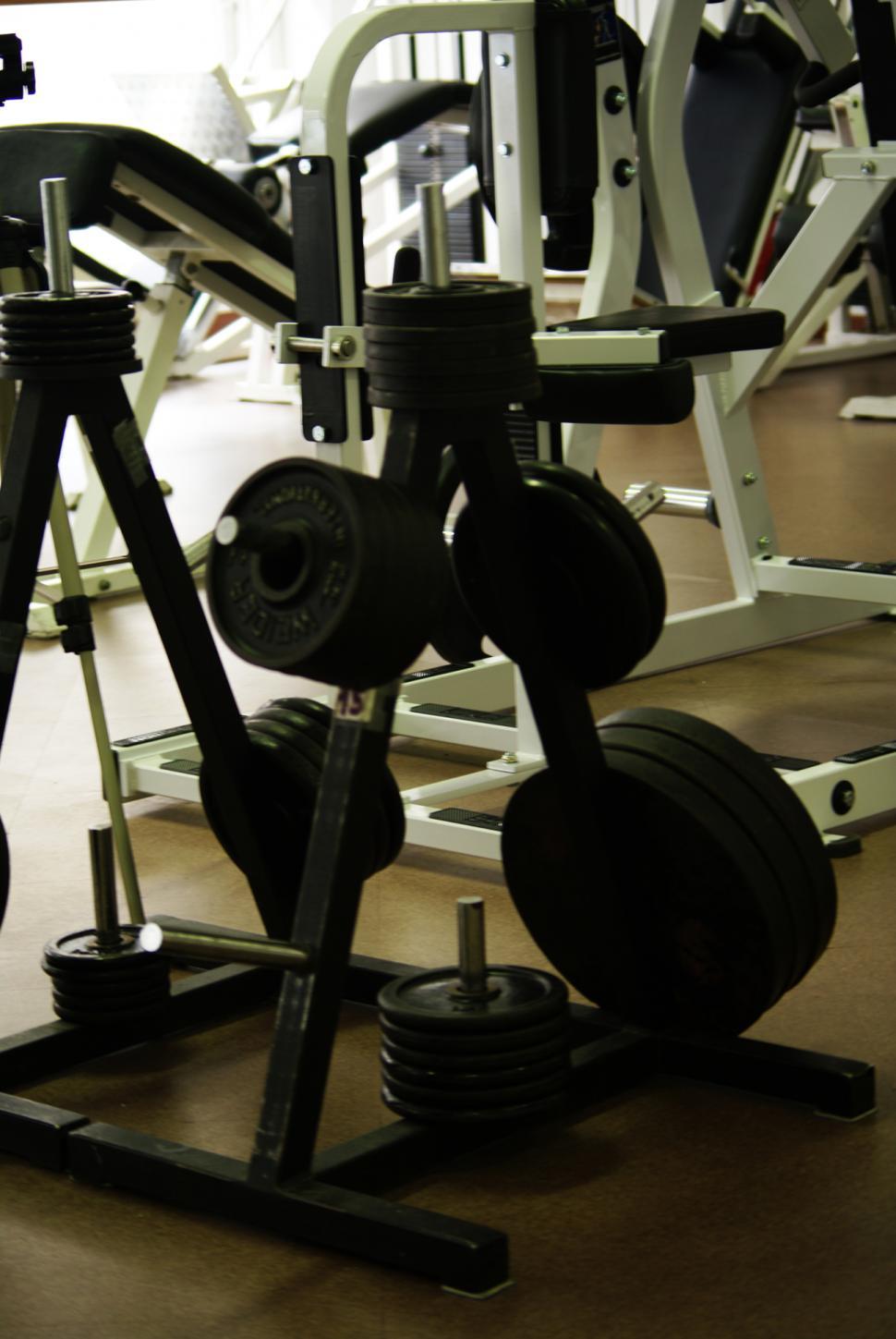 Free Image of Row of Exercise Equipment in Gym 