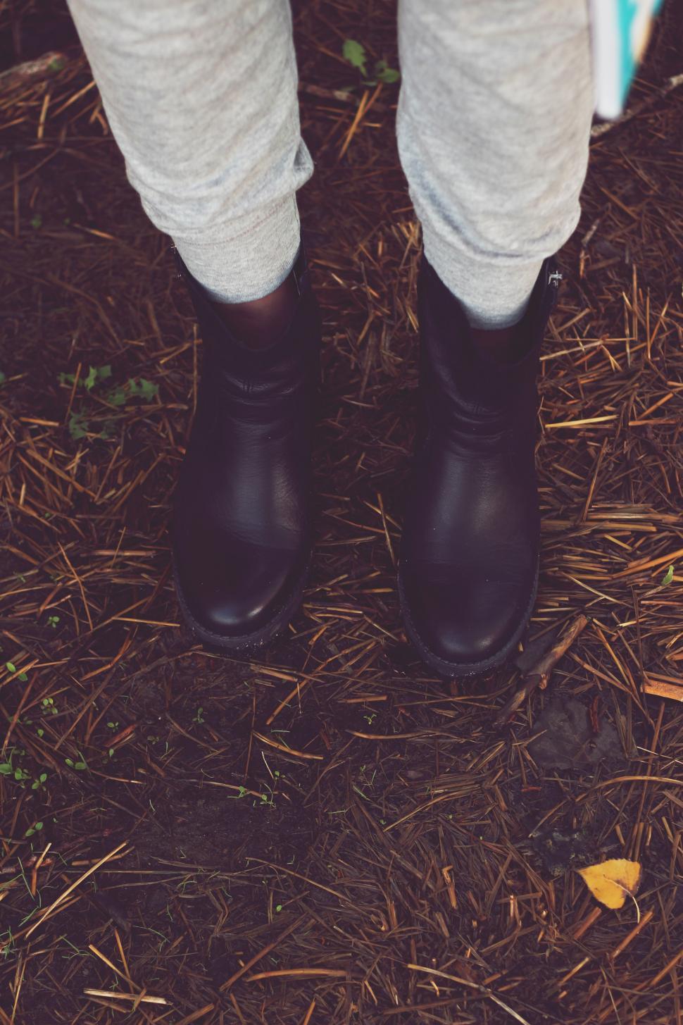 Free Image of Close Up of Person Wearing Black Boots 