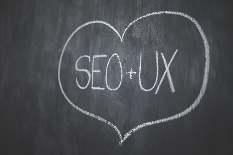 Free Image of Chalk Drawing of Heart With SEO - UX 