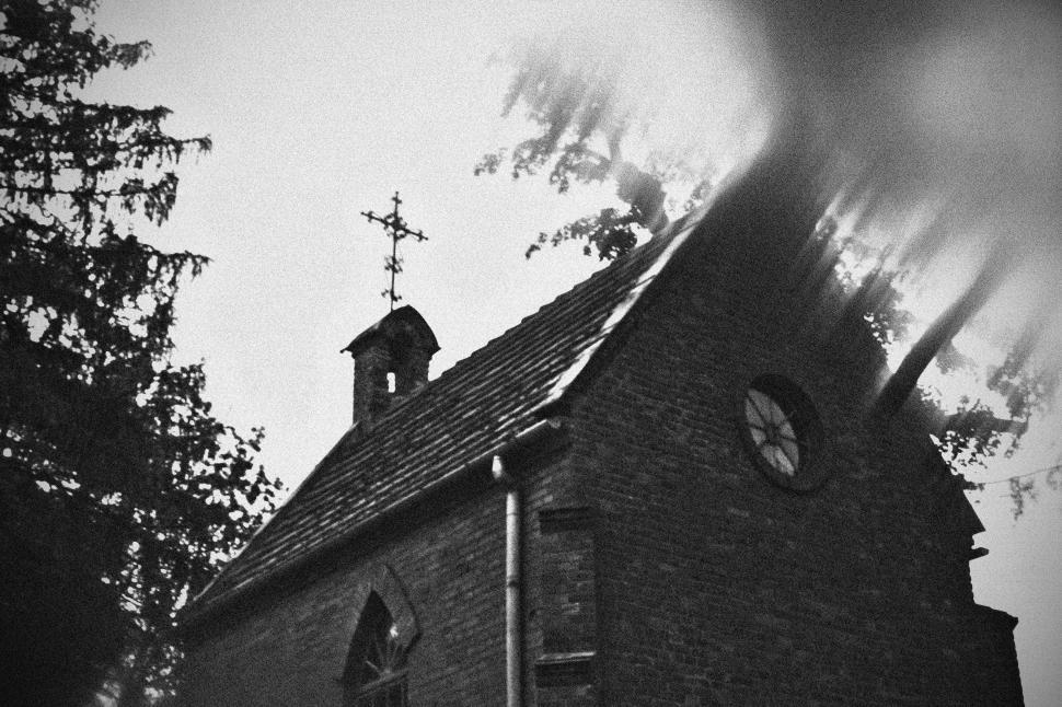 Free Image of Black And White Church Cross b&w bw chapel sky architecture submarine 