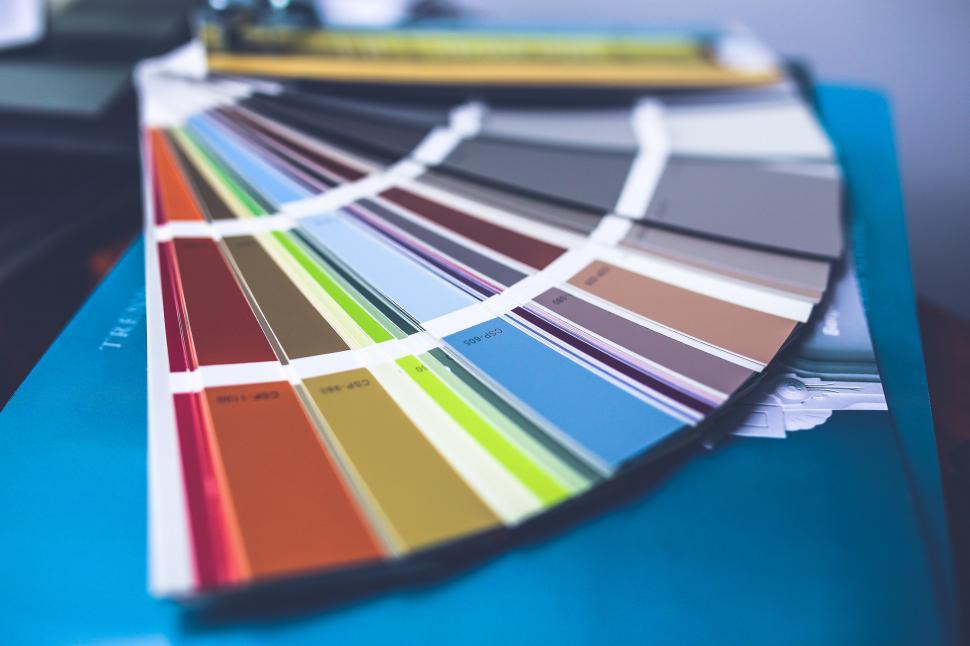 Free Image of Close Up of Pantone Board With Colors 