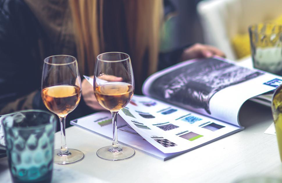 Free Image of Two Glasses of Wine on a Table 