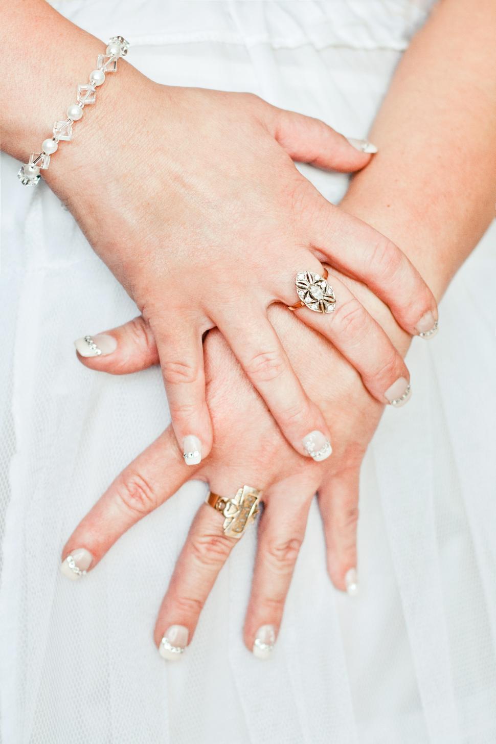 Free Image of Close Up of Person Wearing Wedding Ring 