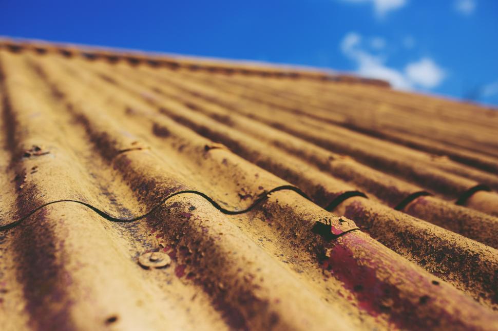 Free Image of Close Up of Roof Against Blue Sky 