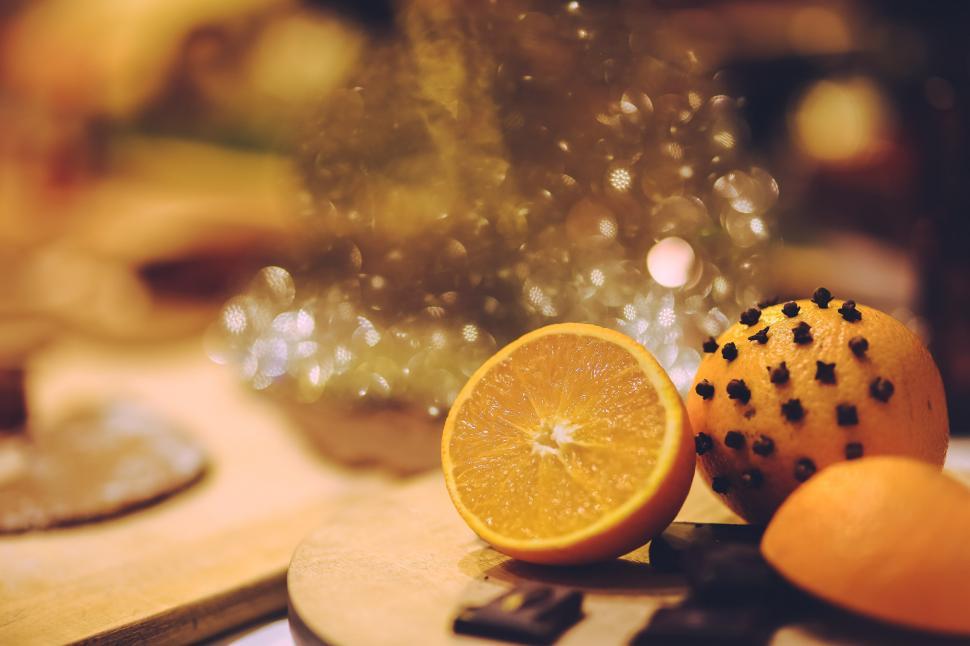 Free Image of Close Up of Orange on Table 