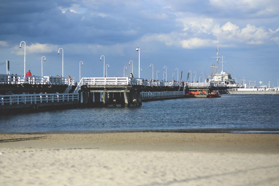 Free Image of Large Body of Water Next to a Pier 
