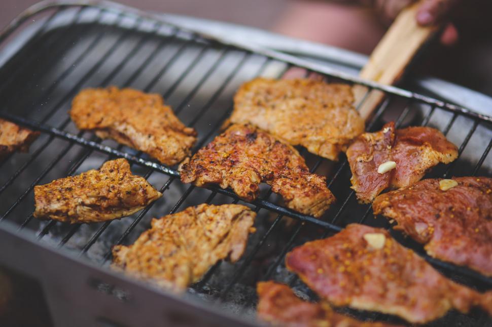 Free Image of Sizzling Food Cooking on a Grill 