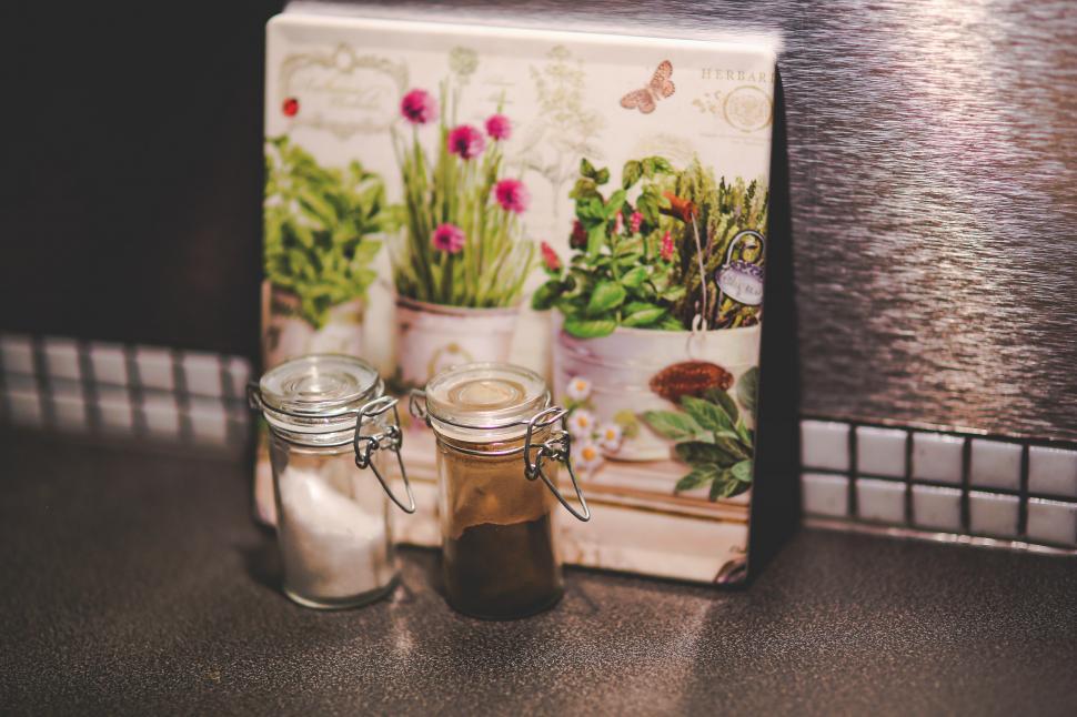 Free Image of Two Jars on Kitchen Counter 