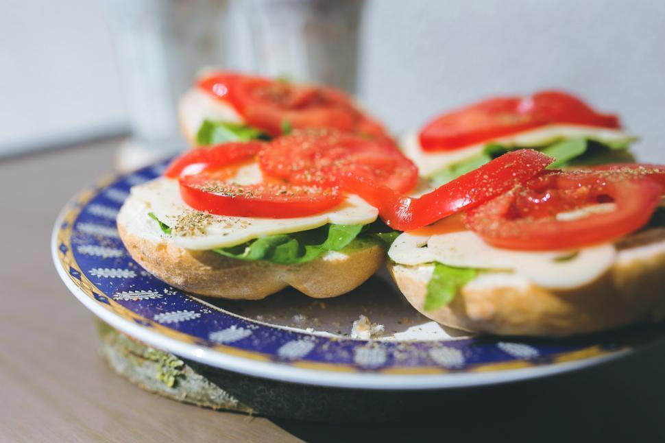 Free Image of Plate of Mini Sandwiches on Table 