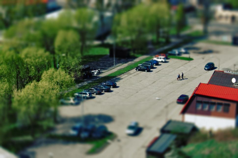 Free Image of Parking Trees cars kruszwica poland polska shift tilt intersection road 