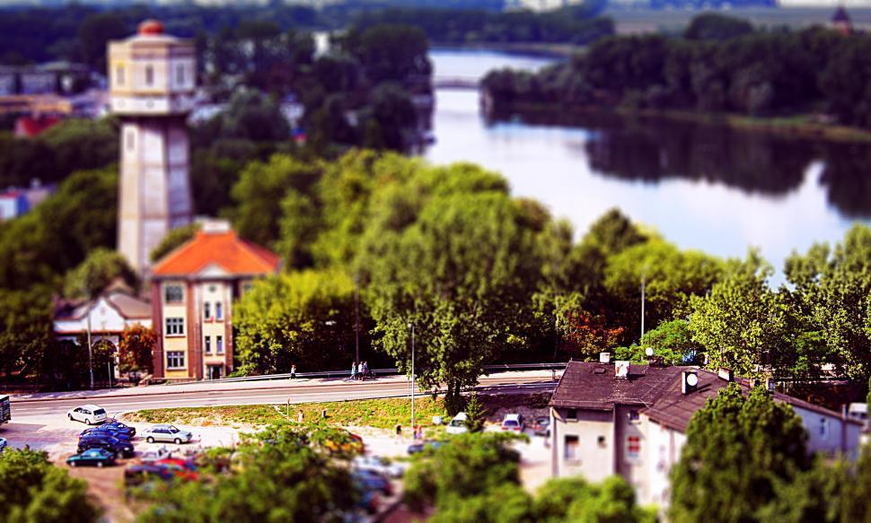 Free Image of Miniature Town With River 