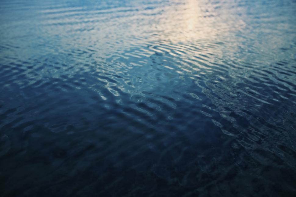 Free Image of Water Reflecting Sky in a Large Lake 